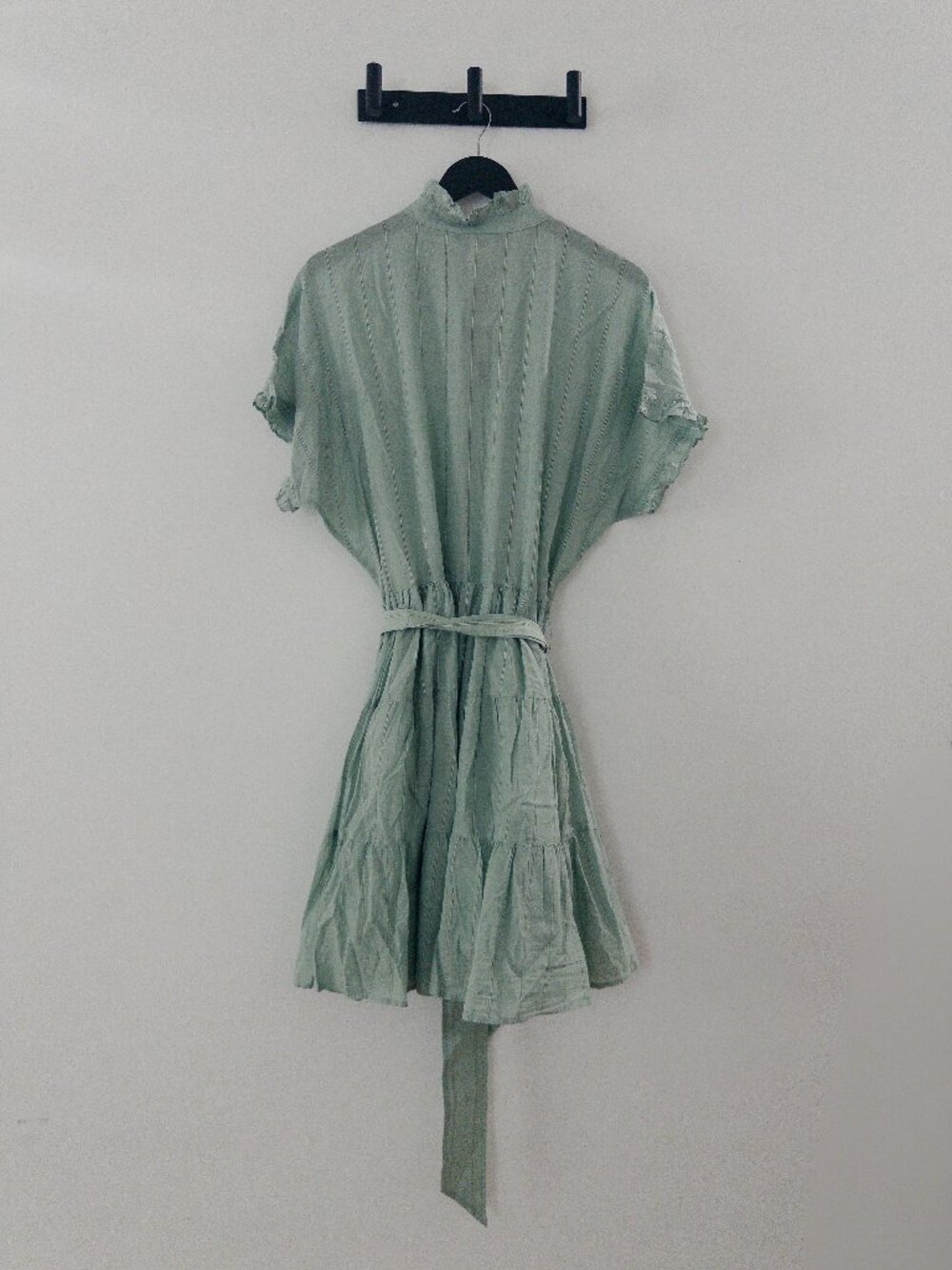 Lauren Ralph Lauren Women's Striped Ruffle-Trim Voile Shirtdress Size 16 - Picture 6 of 7